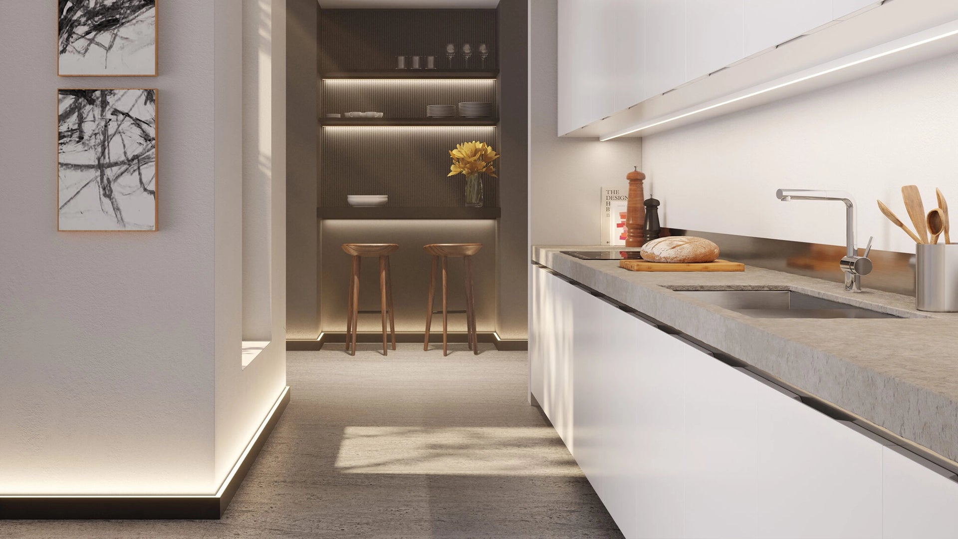 WALLSTYL ARSTYL NMC Skirting board for led lights in kitchen interior Decormania UK